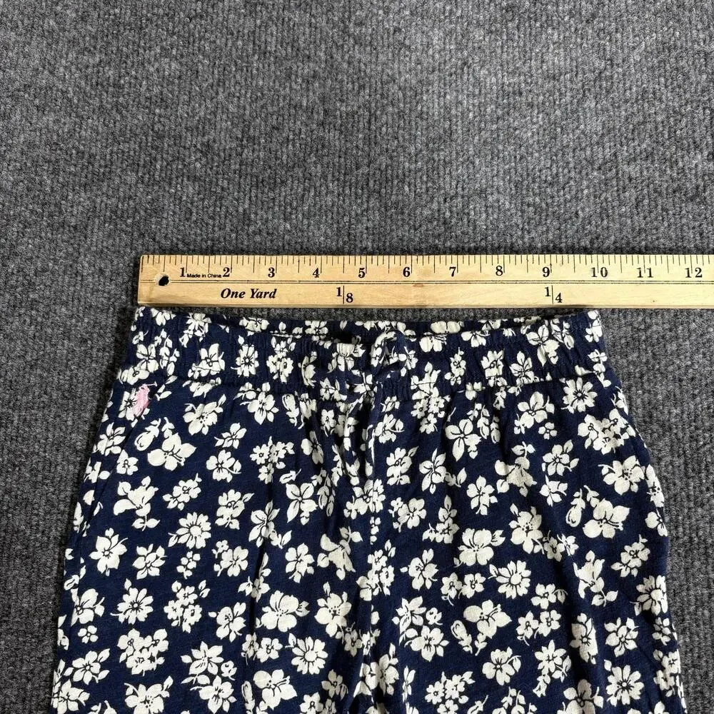 Polo Ralph Lauren Pants Girls 6 Blue Floral Knit Jogger Elastic Waist Pull On
